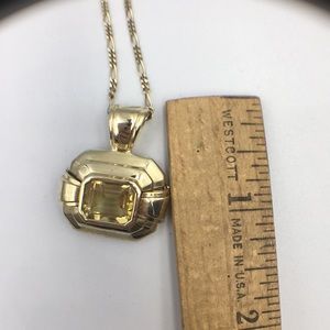 Silver gold plated Turmaline stone necklace